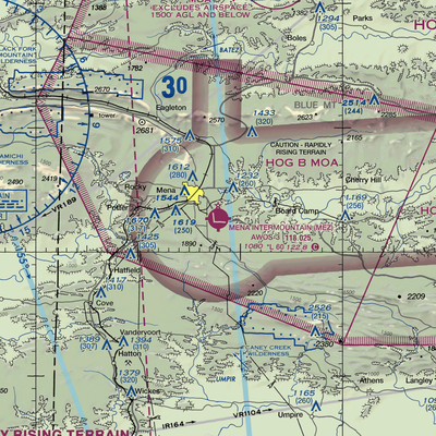 Mena Intermountain Municipal Airport (MEZ) VFR Sectional  Gaming Mouse Pad