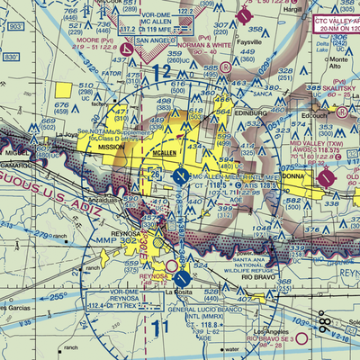 Mc Allen Miller International Airport (MFE) VFR Sectional  Gaming Mouse Pad