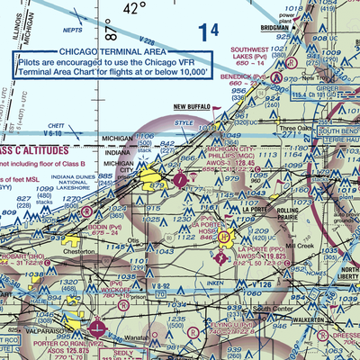 Michigan City Municipal Airport (MGC) VFR Sectional  Gaming Mouse Pad