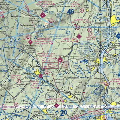 Orange County Airport (MGJ) VFR Sectional  Gaming Mouse Pad