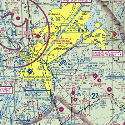 Sacramento Mather Airport (MHR) VFR Sectional  Gaming Mouse Pad