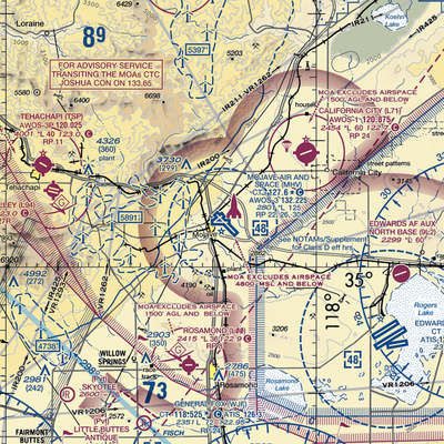 Mojave Airport (MHV) VFR Sectional  Gaming Mouse Pad