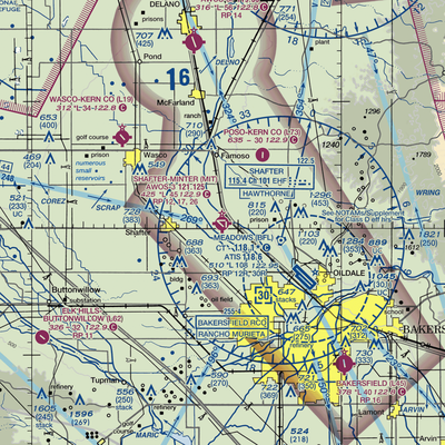 Shafter Airport - Minter Field (MIT) VFR Sectional  Gaming Mouse Pad