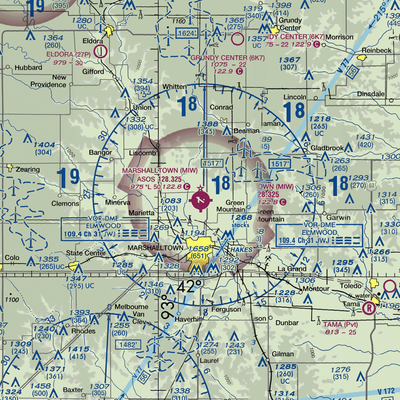 Marshalltown Municipal Airport (MIW) VFR Sectional  Gaming Mouse Pad