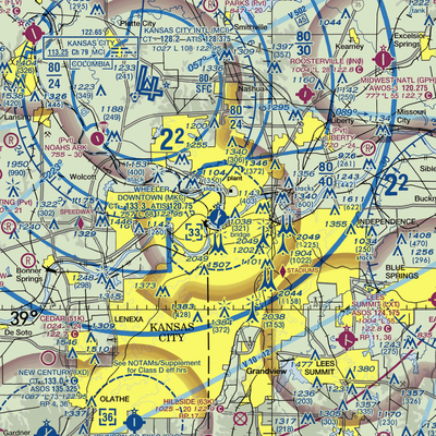 Charles B. Wheeler Downtown Airport (MKC) VFR Sectional  Gaming Mouse Pad