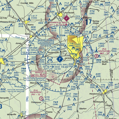 McKellar-Sipes Regional Airport (MKL) VFR Sectional  Gaming Mouse Pad