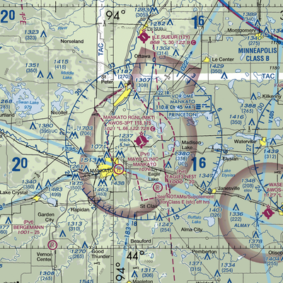 Mankato Regional Airport (MKT) VFR Sectional  Gaming Mouse Pad