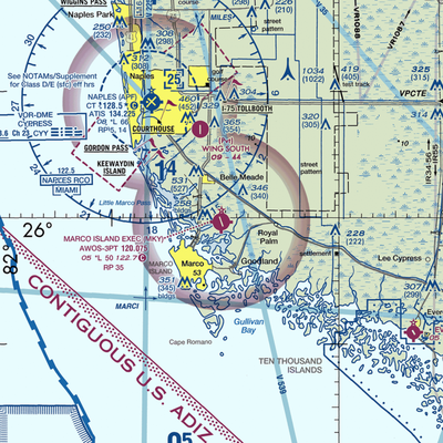 Marco Island Executive Airport (MKY) VFR Sectional  Gaming Mouse Pad