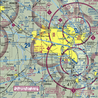 Millard Airport (MLE) VFR Sectional  Gaming Mouse Pad