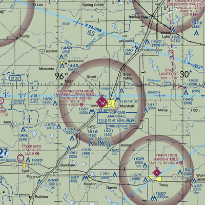 Southwest Minnesota Regional Airport - Marshall/Ryan Field (MML) VFR Sectional  Gaming Mouse Pad