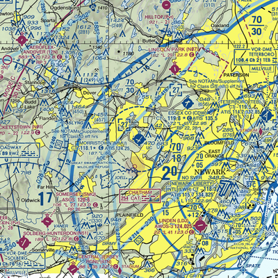 Morristown Municipal Airport (MMU) VFR Sectional  Gaming Mouse Pad