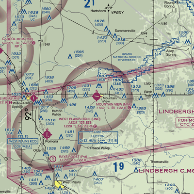 Mountain View Airport (MNF) VFR Sectional  Gaming Mouse Pad