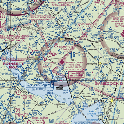 Santee Cooper Regional Airport (MNI) VFR Sectional  Gaming Mouse Pad