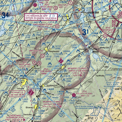 Monroe County Airport (MNV) VFR Sectional  Gaming Mouse Pad