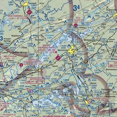 Moore Murrell Airport (MOR) VFR Sectional  Gaming Mouse Pad