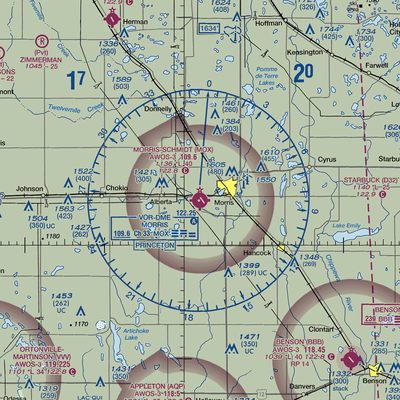 Morris Municipal - Charlie Schmidt Airport (MOX) VFR Sectional  Gaming Mouse Pad