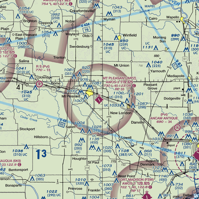 Mount Pleasant Municipal Airport (MPZ) VFR Sectional  Gaming Mouse Pad