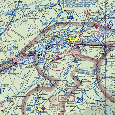 Massena International Richards Field (MSS) VFR Sectional  Gaming Mouse Pad