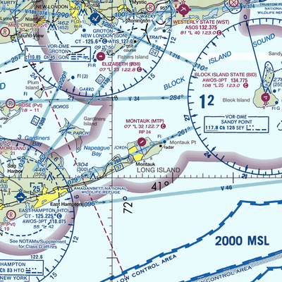 Montauk Airport (MTP) VFR Sectional  Gaming Mouse Pad