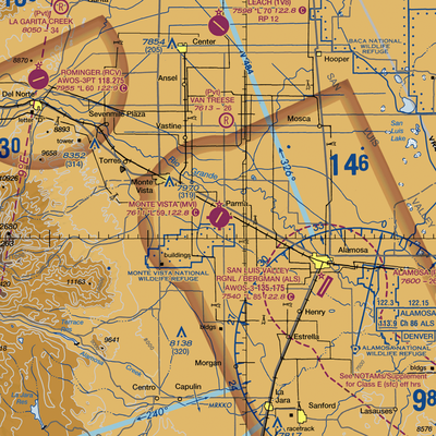 Monte Vista Municipal Airport (MVI) VFR Sectional  Gaming Mouse Pad