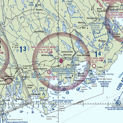 Machias Valley Airport (MVM) VFR Sectional  Gaming Mouse Pad