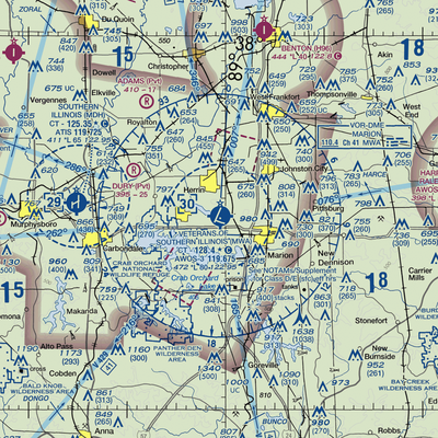 Williamson County Regional Airport (MWA) VFR Sectional  Gaming Mouse Pad