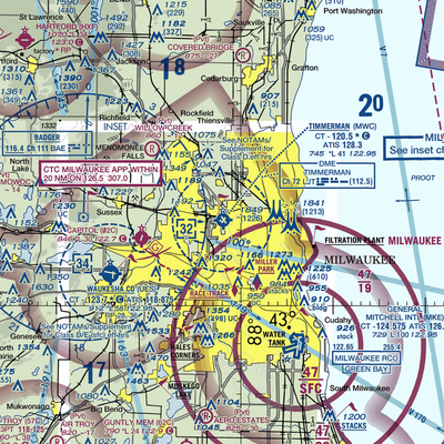 Lawrence J Timmerman Airport (MWC) VFR Sectional  Gaming Mouse Pad