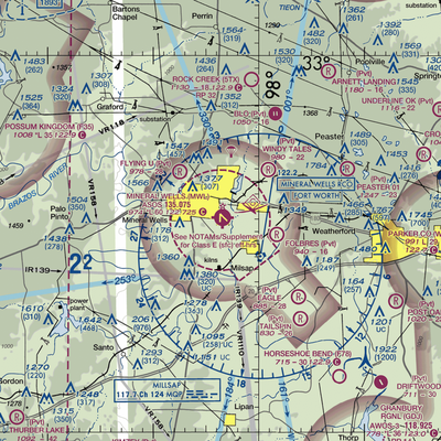 Mineral Wells Airport (MWL) VFR Sectional  Gaming Mouse Pad