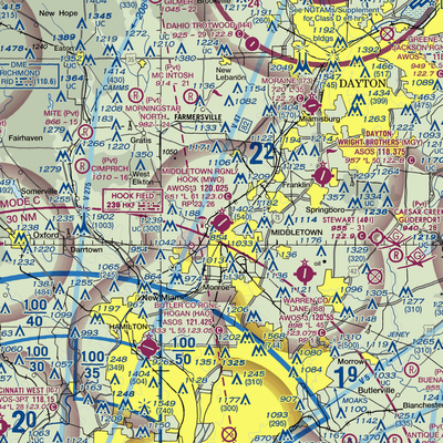 Middletown Regional Airport (MWO) VFR Sectional  Gaming Mouse Pad