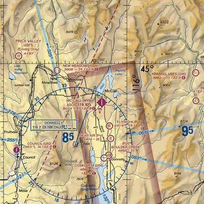 McCall Municipal Airport (MYL) VFR Sectional  Gaming Mouse Pad