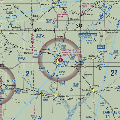 Marysville Municipal Airport (MYZ) VFR Sectional  Gaming Mouse Pad