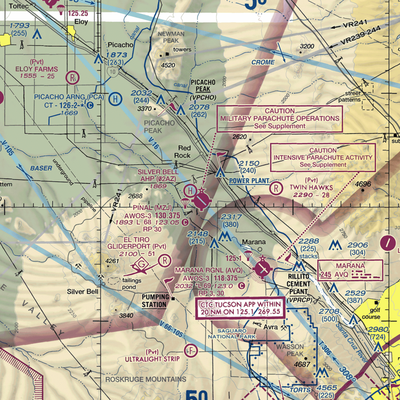 Pinal Airpark (MZJ) VFR Sectional  Gaming Mouse Pad