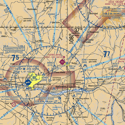 Aztec Municipal Airport (N19) VFR Sectional  Gaming Mouse Pad