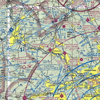 Pottstown Municipal Airport (N47) VFR Sectional  Gaming Mouse Pad