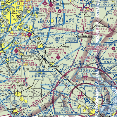 Hammonton Municipal Airport (N81) VFR Sectional  Gaming Mouse Pad