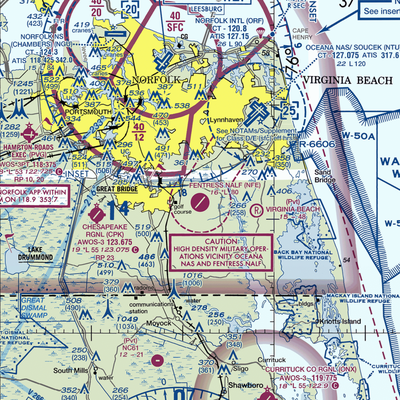 Fentress Naval Auxiliary Landing Field (NFE) VFR Sectional  Gaming Mouse Pad