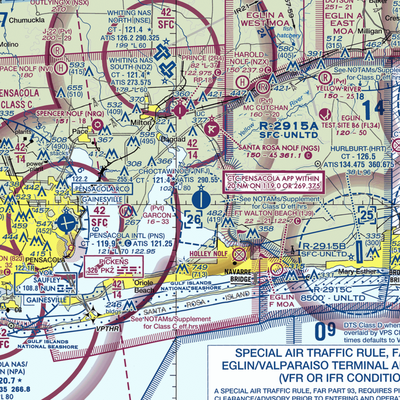 Choctaw Nolf Airport (NFJ) VFR Sectional  Gaming Mouse Pad