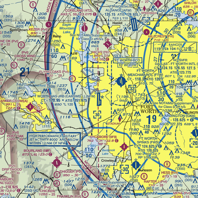 NAS Fort Worth JRB/Carswell Field (NFW) VFR Sectional  Gaming Mouse Pad