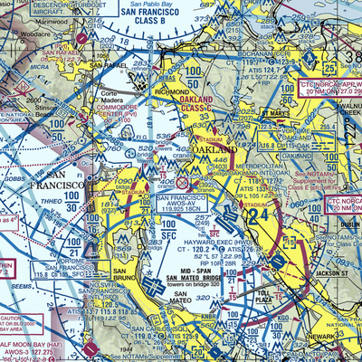 Alameda Naval Air Station (NGZ) VFR Sectional  Gaming Mouse Pad