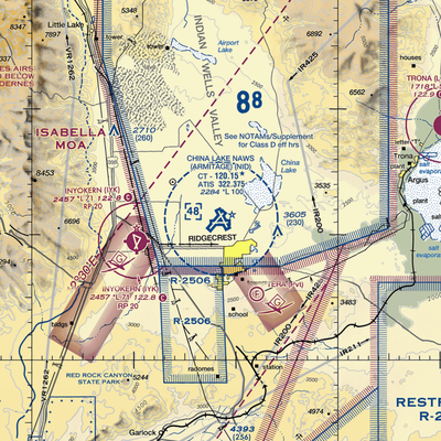 China Lake Naws (Armitage Field) Airport (NID) VFR Sectional  Gaming Mouse Pad