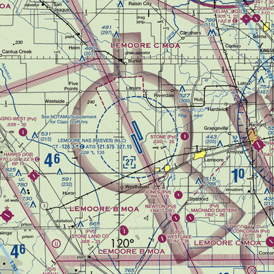 Lemoore Naval Air Station (Reeves Field) Airport (NLC) VFR Sectional  Gaming Mouse Pad