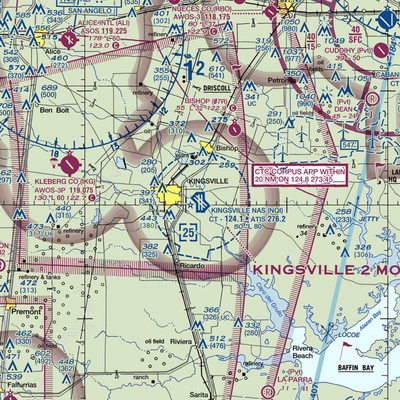 Kingsville Naval Air Station (NQI) VFR Sectional  Gaming Mouse Pad