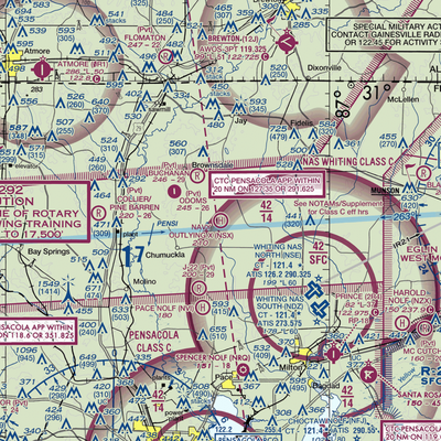 Navy Outlying Field Site X Heliport (NSX) VFR Sectional  Gaming Mouse Pad