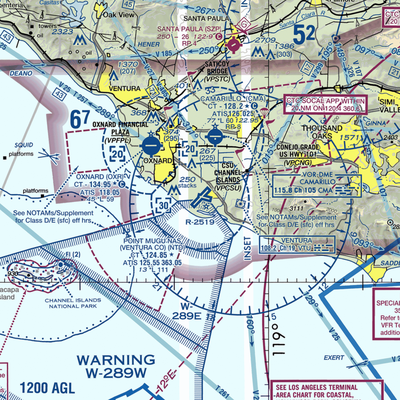 Point Mugu Naval Air Station (Naval Base Ventura Co) (NTD) VFR Sectional  Gaming Mouse Pad