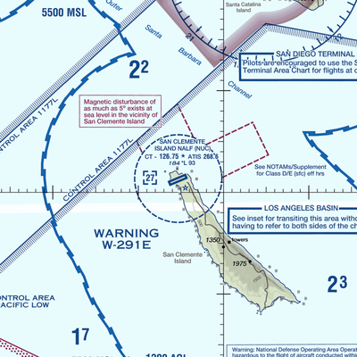 San Clemente Island Naval Auxiliary Landing Field (NUC) VFR Sectional  Gaming Mouse Pad