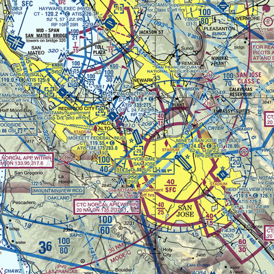 Moffett Federal Airfield (NUQ) VFR Sectional  Gaming Mouse Pad