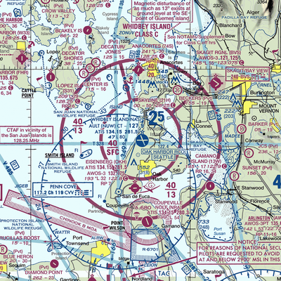 Whidbey Island Naval Air Station (Ault Field) (NUW) VFR Sectional  Gaming Mouse Pad