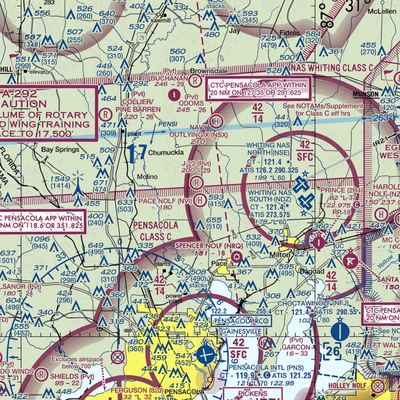 Pace Nolf Heliport (NVI) VFR Sectional  Gaming Mouse Pad