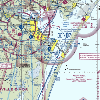 Waldron Field Nolf Airport (NWL) VFR Sectional  Gaming Mouse Pad