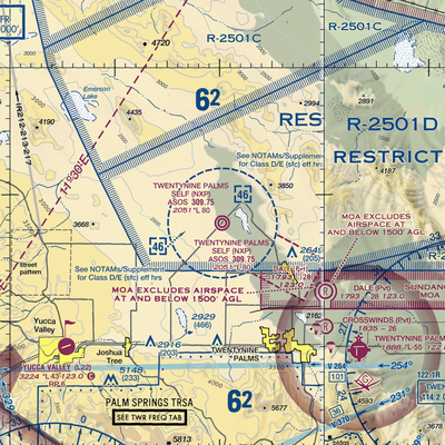 Twentynine Palms (Self) Airport (NXP) VFR Sectional  Gaming Mouse Pad